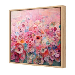 Flower Rain -WALL ART DESGIN SALE flower rain canvas oak floating frame 37x37cm 733076