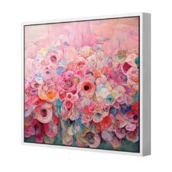 Flower Rain -WALL ART DESGIN SALE flower rain canvas white floating frame 37x37cm 665913