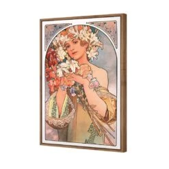 Flowers By Alphonse Mucha 8 Flowers By Alphonse Mucha -WALL ART DESGIN SALE flowers by alphonse mucha canvas natural floating frame 45x30cm 599679