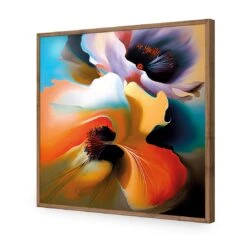 Flowing Flowers I -WALL ART DESGIN SALE flowing flowers i acrylic glass no border natural frame 37x37cm 823990