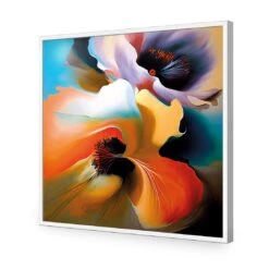 Flowing Flowers I -WALL ART DESGIN SALE flowing flowers i acrylic glass no border white frame 37x37cm 752321