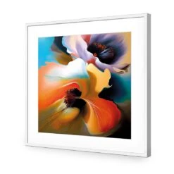 Flowing Flowers I -WALL ART DESGIN SALE flowing flowers i acrylic glass with border white frame 37x37cm 120484