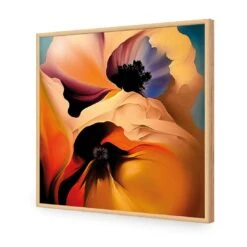 Flowing Flowers II -WALL ART DESGIN SALE flowing flowers ii acrylic glass no border oak frame 37x37cm 978354