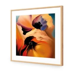 Flowing Flowers II -WALL ART DESGIN SALE flowing flowers ii acrylic glass with border oak frame 37x37cm 304638