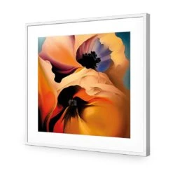 Flowing Flowers II -WALL ART DESGIN SALE flowing flowers ii acrylic glass with border white frame 37x37cm 173001