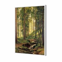Forest Stream By Ivan Shishkin Canvas Art -WALL ART DESGIN SALE forest stream by ivan shishkin canvas art 59x40cm white frame 711218