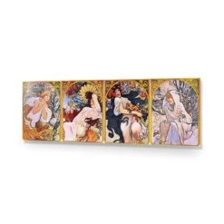 Four Seasons By Alphonse Mucha 14 Four Seasons By Alphonse Mucha -WALL ART DESGIN SALE four seasons by alphonse mucha acrylic glass no border no frame 90x30cm 259048