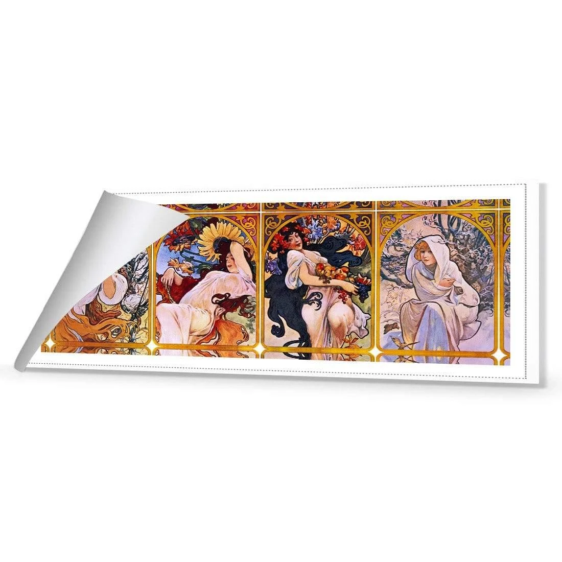 Four Seasons By Alphonse Mucha Four Seasons By Alphonse Mucha -WALL ART DESGIN SALE four seasons by alphonse mucha canvas rolled canvas 60x20cm 657384