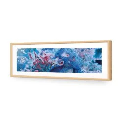 Frozen Ink (long) -WALL ART DESGIN SALE frozen ink long acrylic glass with border oak frame 90x30cm 764048