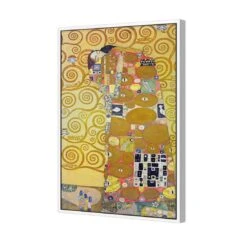 Fulfillment, Stoclet Frieze By Gustav Klimt -WALL ART DESGIN SALE fulfillment stoclet frieze by gustav klimt canvas white floating frame 45x30cm 924329