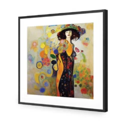 Full Bloom -WALL ART DESGIN SALE full bloom acrylic glass with border black frame 37x37cm 726688