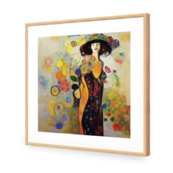 Full Bloom -WALL ART DESGIN SALE full bloom acrylic glass with border oak frame 37x37cm 876153
