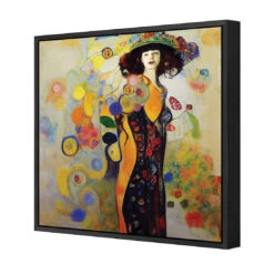 Full Bloom -WALL ART DESGIN SALE full bloom canvas black floating frame 37x37cm 992101