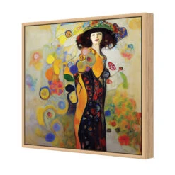 Full Bloom -WALL ART DESGIN SALE full bloom canvas oak floating frame 37x37cm 849607