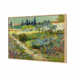 Garden At Arles By Van Gogh Canvas Art -WALL ART DESGIN SALE garden at arles by van gogh canvas art 45x30cm oak frame 828143