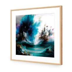 Ghost Ship III 12 Ghost Ship III -WALL ART DESGIN SALE ghost ship iii acrylic glass with border oak frame 37x37cm 176213
