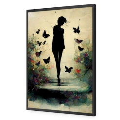 Girl With Butterflies II 15 Girl With Butterflies II -WALL ART DESGIN SALE girl with butterflies ii acrylic glass no border black frame 45x30cm 337733
