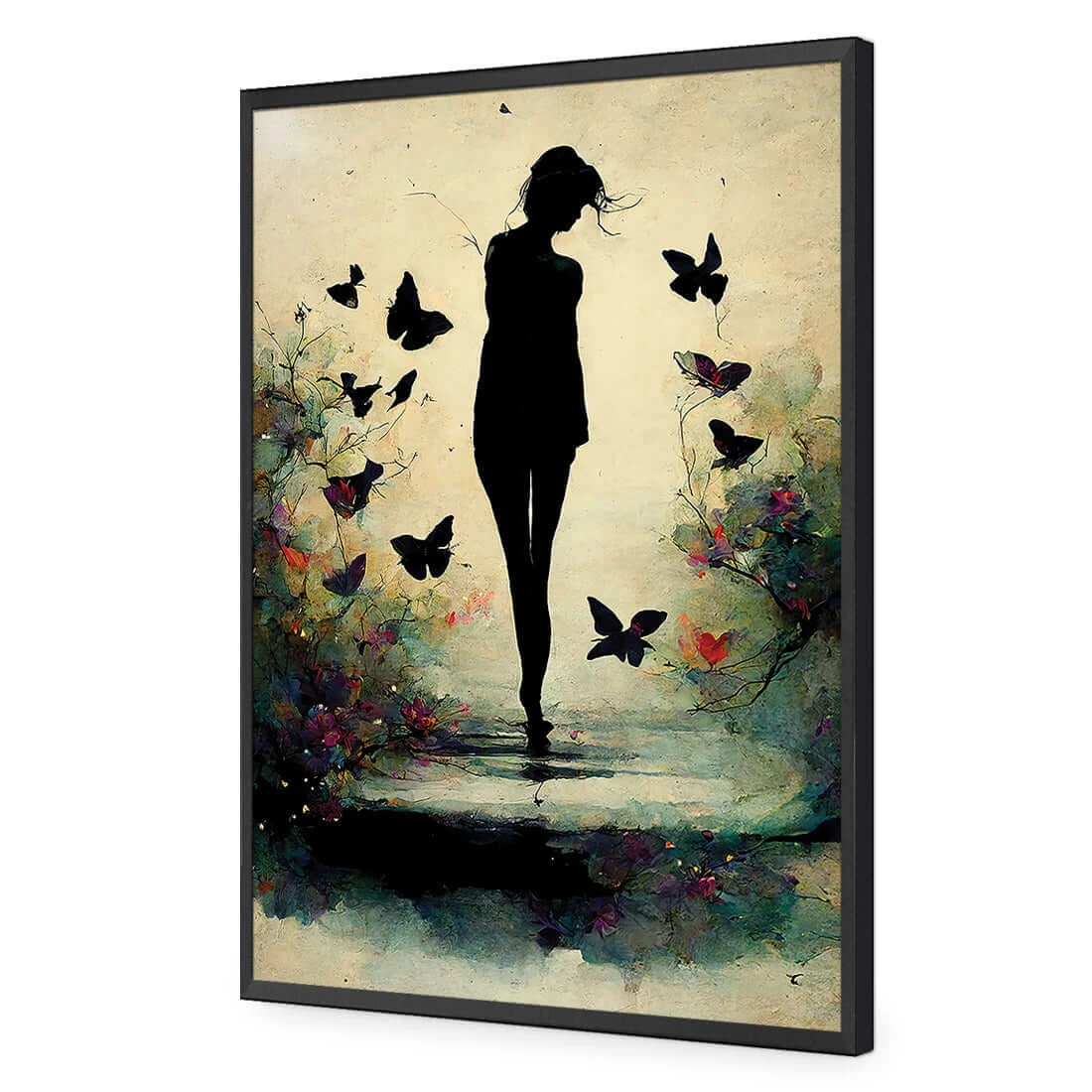 Girl with Butterflies II Girl With Butterflies II -WALL ART DESGIN SALE girl with butterflies ii acrylic glass no border black frame 45x30cm 337733
