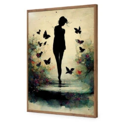 Girl With Butterflies II 18 Girl With Butterflies II -WALL ART DESGIN SALE girl with butterflies ii acrylic glass no border natural frame 45x30cm 181765