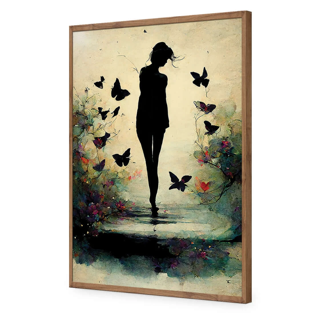 Girl with Butterflies II Girl With Butterflies II -WALL ART DESGIN SALE girl with butterflies ii acrylic glass no border natural frame 45x30cm 181765