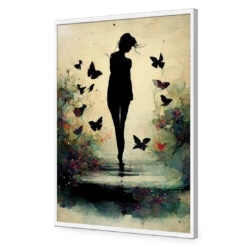 Girl With Butterflies II 16 Girl With Butterflies II -WALL ART DESGIN SALE girl with butterflies ii acrylic glass no border white frame 45x30cm 414688