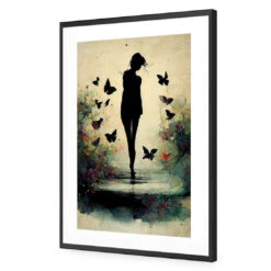 Girl With Butterflies II 10 Girl With Butterflies II -WALL ART DESGIN SALE girl with butterflies ii acrylic glass with border black frame 45x30cm 342783