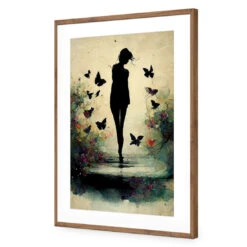 Girl With Butterflies II 13 Girl With Butterflies II -WALL ART DESGIN SALE girl with butterflies ii acrylic glass with border natural frame 45x30cm 844578