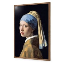 Girl With Pearl Earring By Vermeer -WALL ART DESGIN SALE girl with pearl earring by vermeer acrylic glass no border natural frame 45x30cm 281140