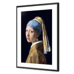 Girl With Pearl Earring By Vermeer -WALL ART DESGIN SALE girl with pearl earring by vermeer acrylic glass with border black frame 45x30cm 423313