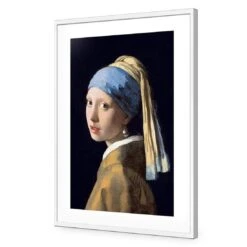 Girl With Pearl Earring By Vermeer -WALL ART DESGIN SALE girl with pearl earring by vermeer acrylic glass with border white frame 45x30cm 572837