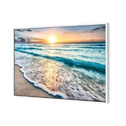 Glimmering Sunrise, Rectangle Canvas Art -WALL ART DESGIN SALE glimmering sunrise rectangle canvas art 45x30cm white frame 746854