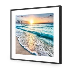 Glimmering Sunrise, Square Acrylic Print Art -WALL ART DESGIN SALE glimmering sunrise square acrylic print art with border black frame 37x37cm 248492