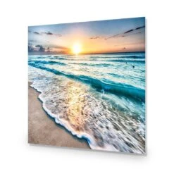 Glimmering Sunrise, Square Acrylic Print Art -WALL ART DESGIN SALE glimmering sunrise square acrylic print art without border no frame 37x37cm 849669