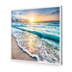 Glimmering Sunrise, Square Acrylic Print Art -WALL ART DESGIN SALE glimmering sunrise square acrylic print art without border white frame 37x37cm 897419