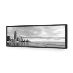Gold Coast Panoramic, Black And White (long) 15 Gold Coast Panoramic, Black And White (long) -WALL ART DESGIN SALE gold coast panoramic black and white long acrylic glass no border black frame 90x30cm 169386