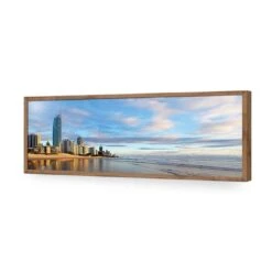 Gold Coast Panoramic (long) -WALL ART DESGIN SALE gold coast panoramic long acrylic glass no border natural frame 90x30cm 277655
