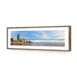 Gold Coast Panoramic (long) -WALL ART DESGIN SALE gold coast panoramic long acrylic glass with border natural frame 90x30cm 194217