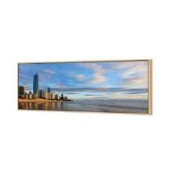 Gold Coast Panoramic (long) -WALL ART DESGIN SALE gold coast panoramic long canvas oak floating frame 60x20cm 973457