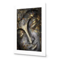 Gold Leafed Buddha I -WALL ART DESGIN SALE gold leafed buddha 1 acrylic glass with border no frame 45x30cm 332438