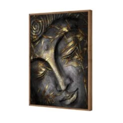 Gold Leafed Buddha I -WALL ART DESGIN SALE gold leafed buddha 1 canvas natural floating frame 45x30cm 930476