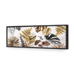 Golden Jungle (Long) -WALL ART DESGIN SALE golden jungle long acrylic glass no border black frame 90x30cm 457764