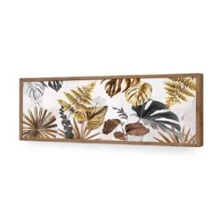 Golden Jungle (Long) -WALL ART DESGIN SALE golden jungle long acrylic glass no border natural frame 90x30cm 242694