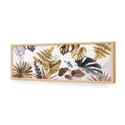 Golden Jungle (Long) -WALL ART DESGIN SALE golden jungle long acrylic glass no border oak frame 90x30cm 512332