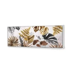 Golden Jungle (Long) -WALL ART DESGIN SALE golden jungle long canvas white floating frame 60x20cm 808853