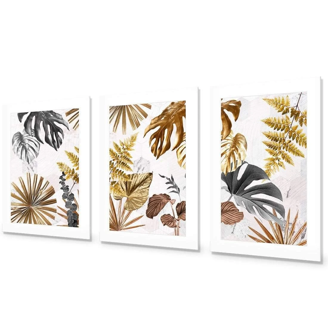 Golden Jungle Trio Art Set Golden Jungle Trio Art Set -WALL ART DESGIN SALE golden jungle trio art set acrylic glass with border no frame 59x40cm 211383