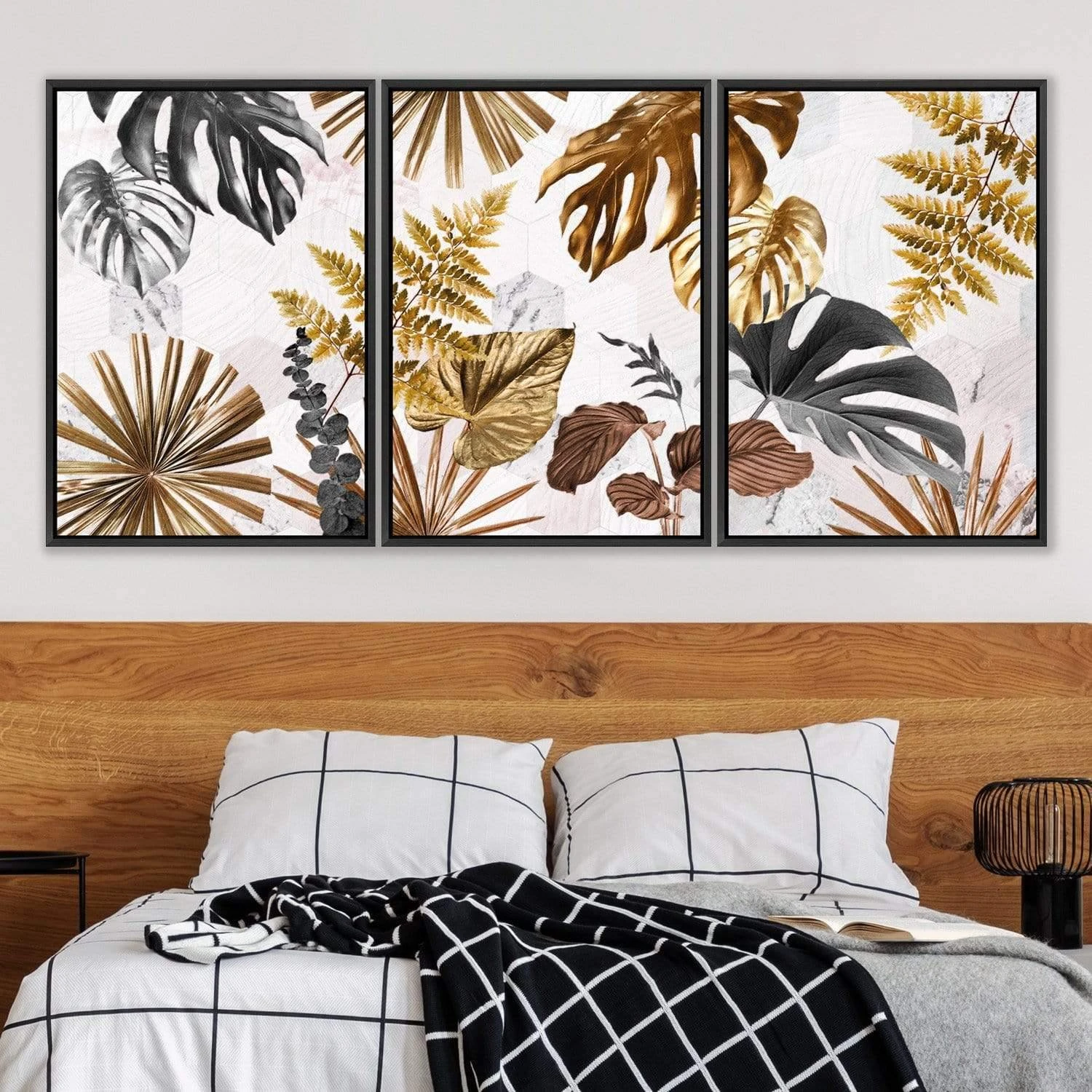 Golden Jungle Trio Art Set Golden Jungle Trio Art Set -WALL ART DESGIN SALE golden jungle trio art set stretched canvas no frame canvas 59x40cm 261622