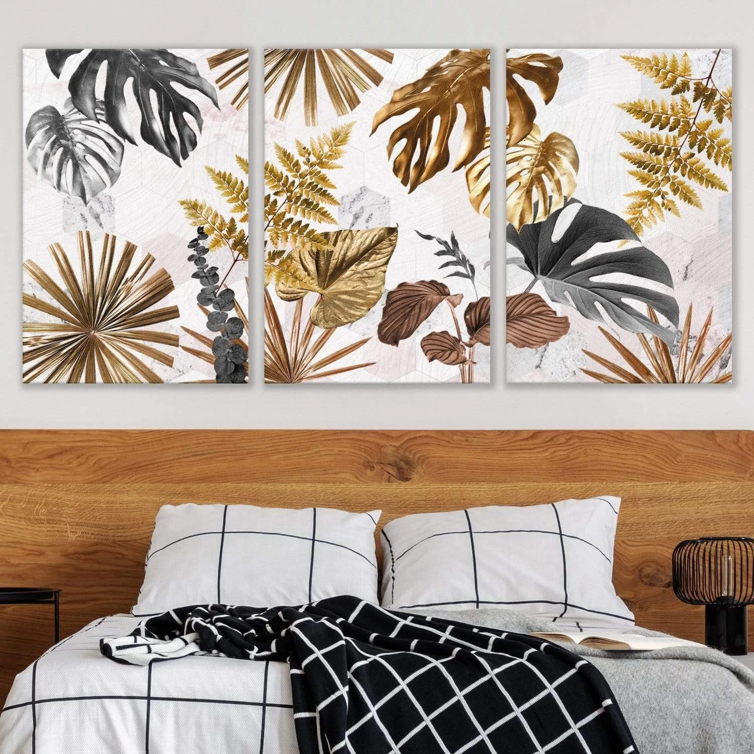 Golden Jungle Trio Art Set Golden Jungle Trio Art Set -WALL ART DESGIN SALE golden jungle trio art set stretched canvas no frame canvas 59x40cm 772936