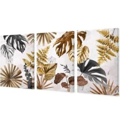Golden Jungle Trio Art Set 3 Golden Jungle Trio Art Set -WALL ART DESGIN SALE golden jungle trio art set stretched canvas no frame canvas 59x40cm 773224