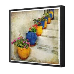 Greek Pots Of Colour Canvas Art 4 Greek Pots Of Colour Canvas Art -WALL ART DESGIN SALE greek pots of colour canvas art 30x30cm black frame 915187