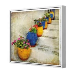 Greek Pots Of Colour Canvas Art 5 Greek Pots Of Colour Canvas Art -WALL ART DESGIN SALE greek pots of colour canvas art 30x30cm white frame 469688